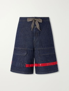 KAPITAL - Nouvelle Shuttle Straight-Leg Denim Shorts - Blue