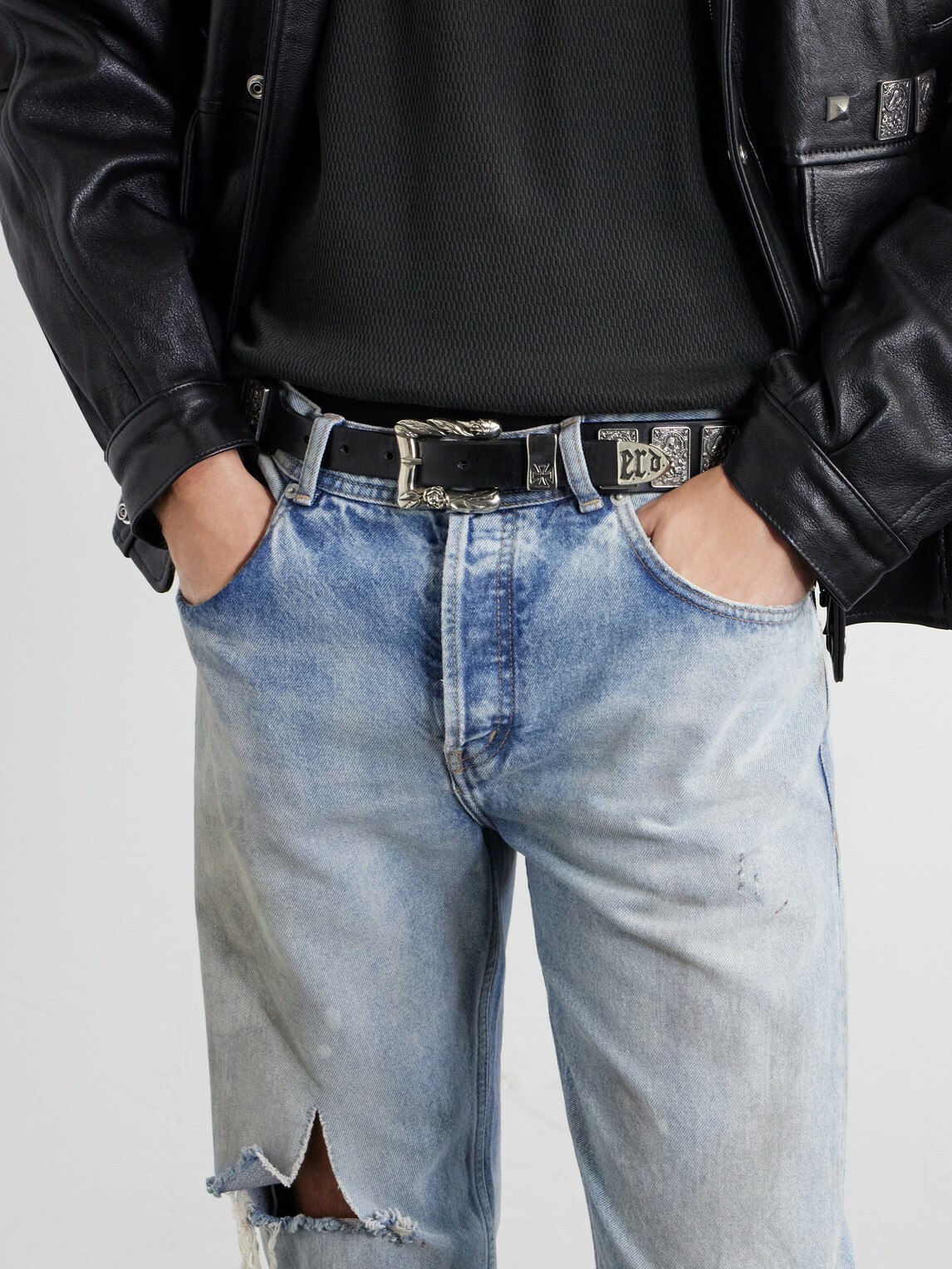 Enfants Riches Déprimés - St.Teresa 6cm Studded Leather Belt - Black