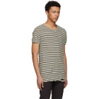 Ksubi Black and Off-White Striped Sinister T-Shirt
