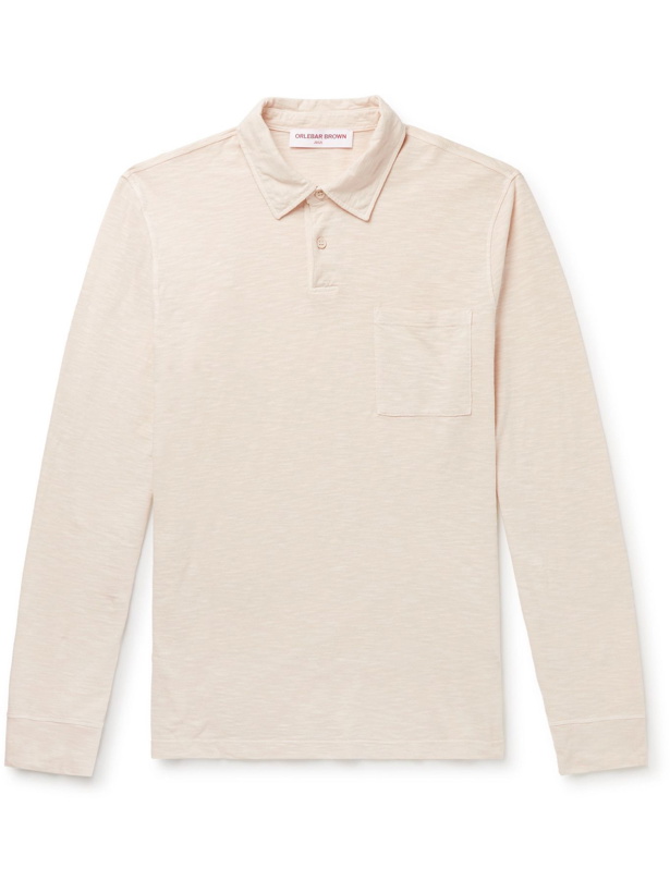 Photo: ORLEBAR BROWN - Fitzgerald Garment-Dyed Slub Cotton Polo Shirt - Neutrals