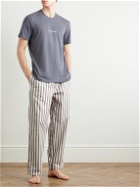 Calvin Klein Underwear - Straight-Leg Striped Cotton-Blend Poplin Pyjama Trousers - Gray