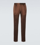 Rubinacci Reversible silk straight pants