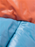 Bottega Veneta - Striped Quilted Glossed-Leather Down Jacket - Blue
