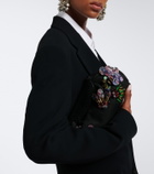 Dries Van Noten Embellished leather-trimmed clutch