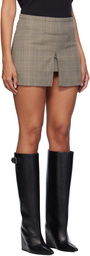 Courrèges Beige & Brown Tailored Prince Of Wales Miniskirt