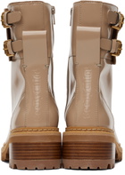 See by Chloé Beige Mallory Combat Boots