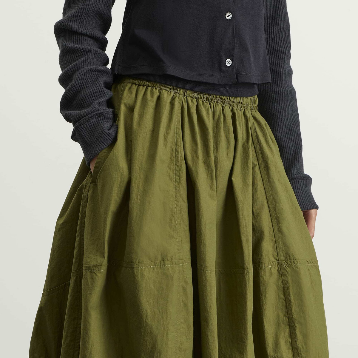 YMC Women's Parachute Skirt in Green