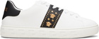 Versace White Greca Embellished Nylon Faux-Leather Sneakers