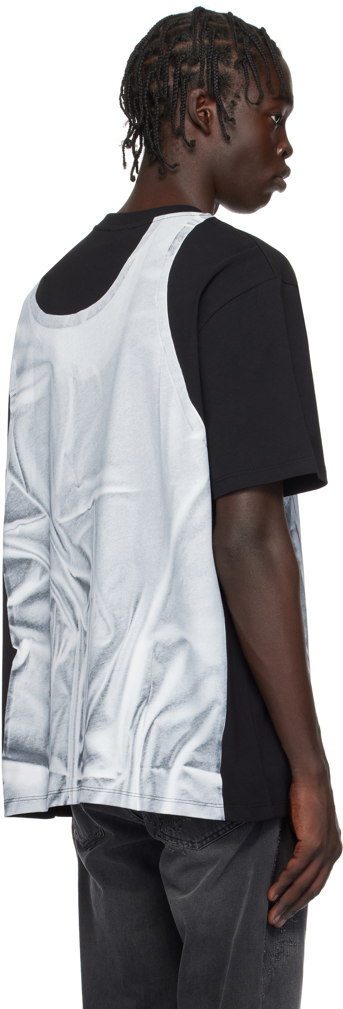 Balmain Black Tank Top Print T-shirt