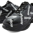 Balenciaga Men's All Over Logo Triple S Sneakers in Black/White