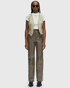 Rotate Birger Christensen Textured Straight Pants Brown - Womens - Casual Pants