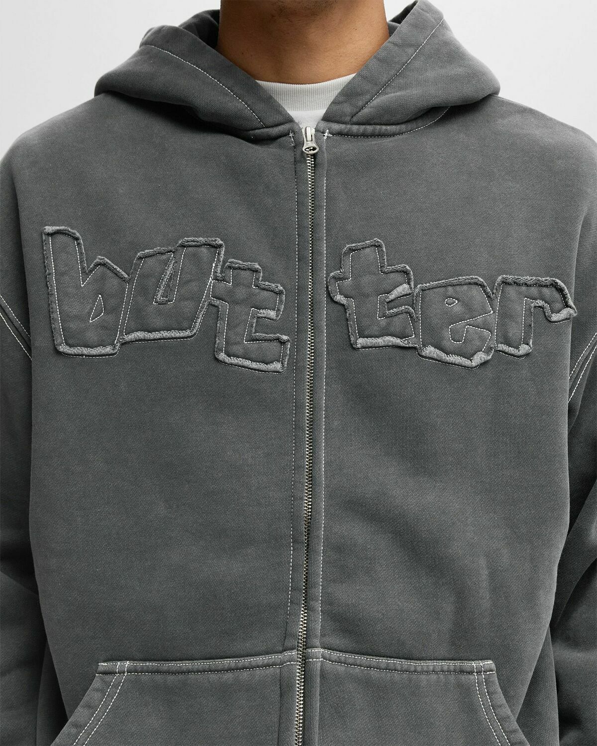 Butter Goods Mineral Wash Zip-Thru Hood Grey Mens Hoodies/Zipper