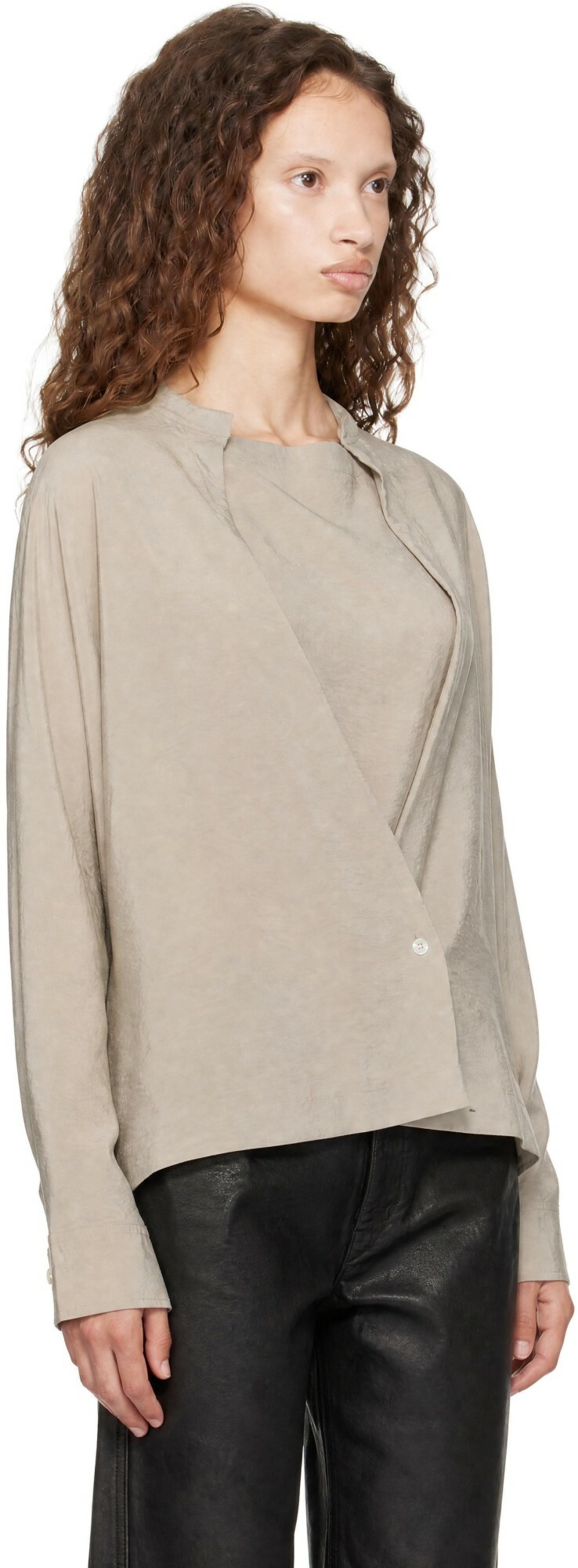 LEMAIRE Taupe Twisted Blouse