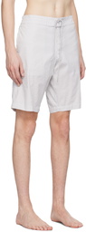 Thom Browne Gray Stripe Swim Shorts