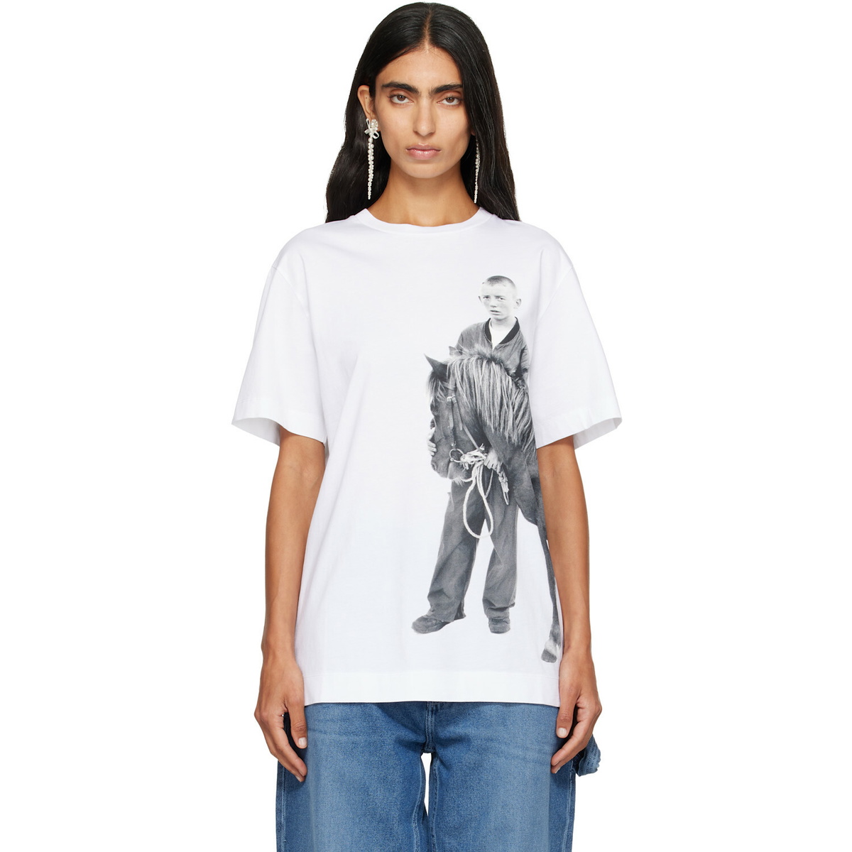 Simone Rocha White 'Pony Kid' Print T-shirt
