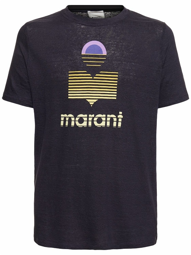 Photo: MARANT Logo Print Linen Jersey T-shirt