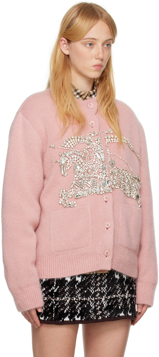 Burberry Pink Crystal EKD Cardigan Burberry