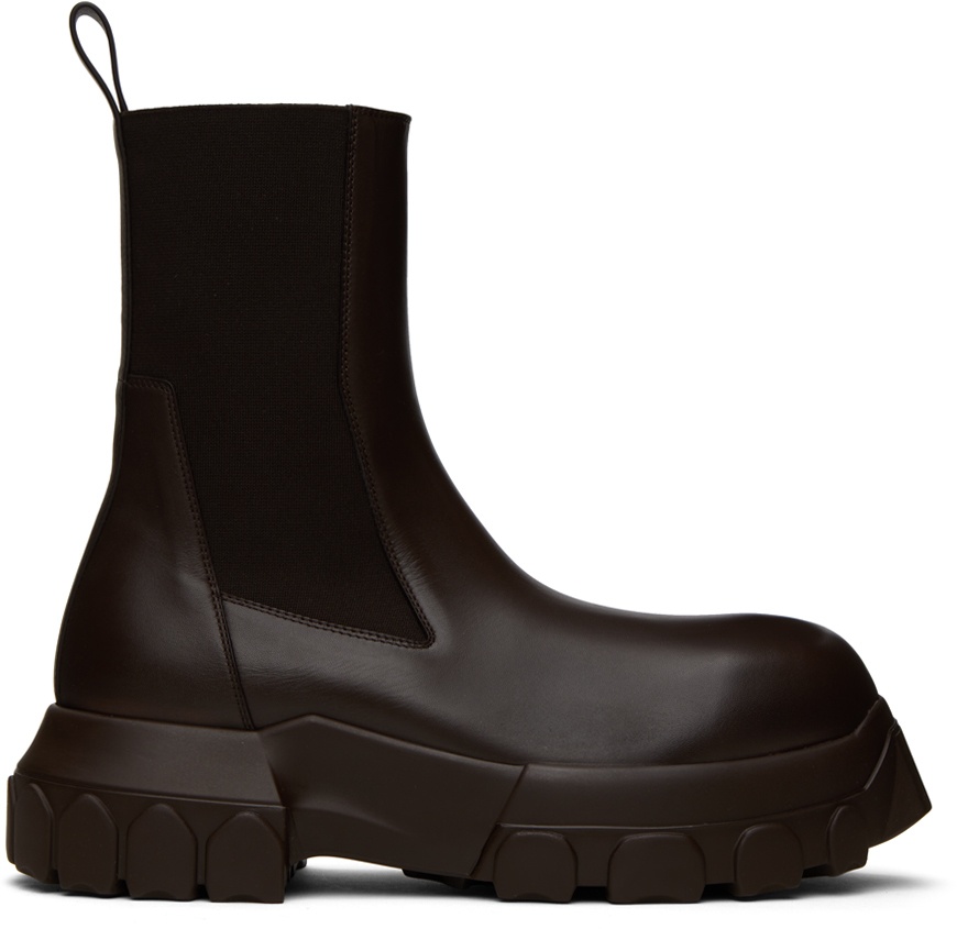 Rick Owens Brown Beatle Bozo Tractor Boots Rick Owens