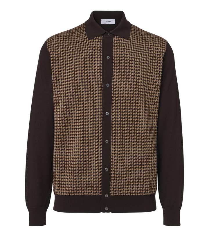 Photo: Lardini Houndstooth wool cardigan