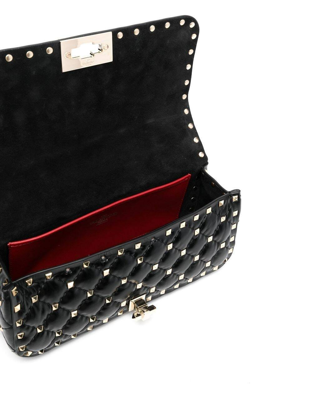 Black Rockstud Spike small leather shoulder bag