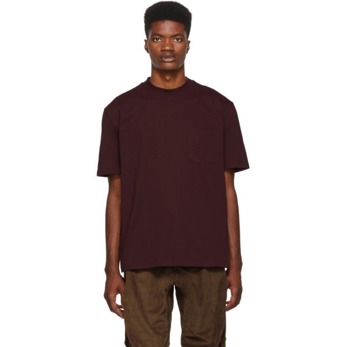 Photo: Lanvin Burgundy Mock Neck T-Shirt