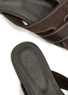 Tods Square-toe Suede and Leather Sandals Black