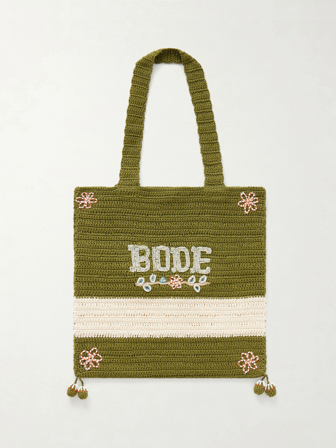 BODE - Marsh Embellished Crocheted Cotton Tote Bag