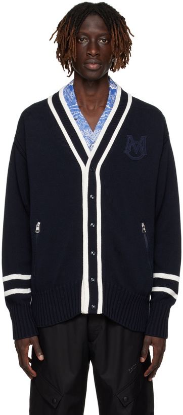 Photo: Moncler Navy Patch Cardigan