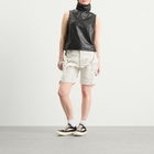 Rick Owens DRKSHDW Women's Slivered Tight Cut Off Jean Shorts in Milk Wash