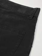 James Perse - Straight-Leg Brushed Cotton-Blend Twill Trousers - Black