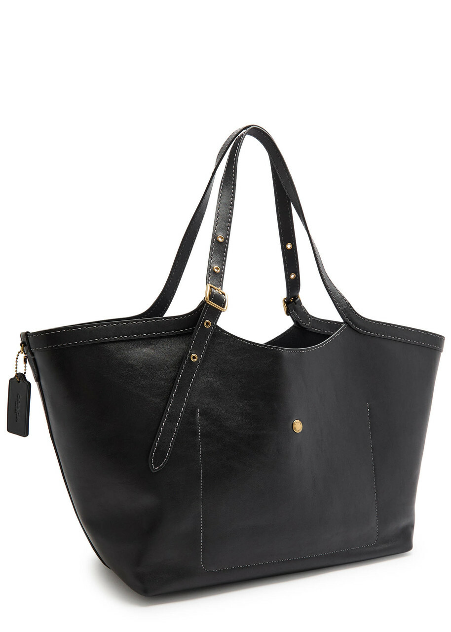Coach Gramercy Grained Leather Tote - Black - One Size