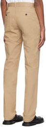 Sunspel Tan Garment-Dyed Trousers