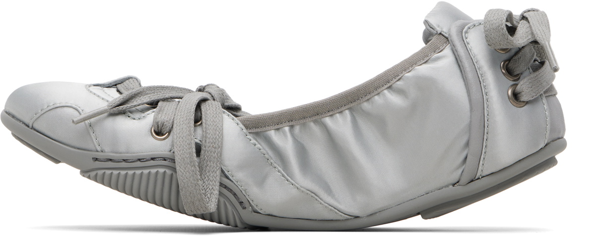 Acne Studios Gray Lace-Up Satin Sneakers