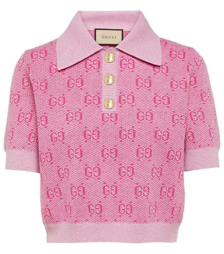 Photo: Gucci GG wool jacquard polo shirt