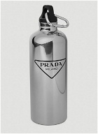 Logo Print Insulated Water Bottle in Silver