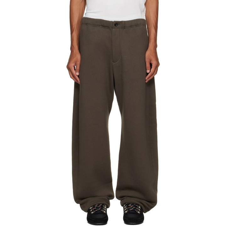 Photo: sacai Khaki Cotton Jersey Sweatpants