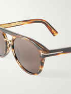 TOM FORD - Icon Double-Bridge Aviator-Style Acetate Sunglasses - Brown