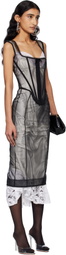 Dilara Findikoglu Black Optimistic Thoughts Midi Dress