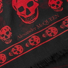 Alexander McQueen Men's Skull Pashmina Scarf in Black/Red