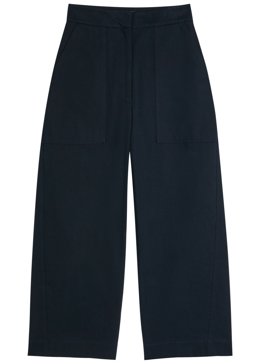 Studio Nicholson Twist Straight-leg Cotton Trousers Dark Purple