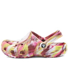 Crocs Classic Marbled Clog in Electric Pink/Multi