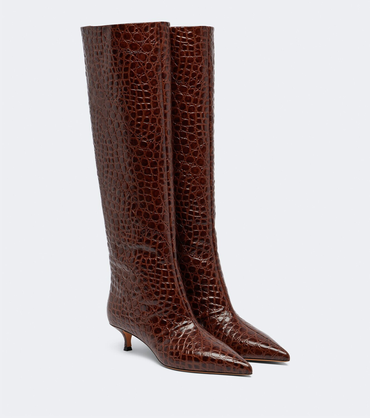 Le Monde Béryl Babouche croc-effect leather knee-high boots