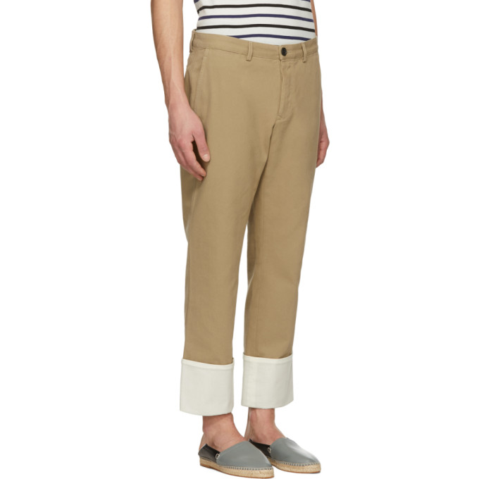 Loewe Tan Turnup Chino Trousers Loewe