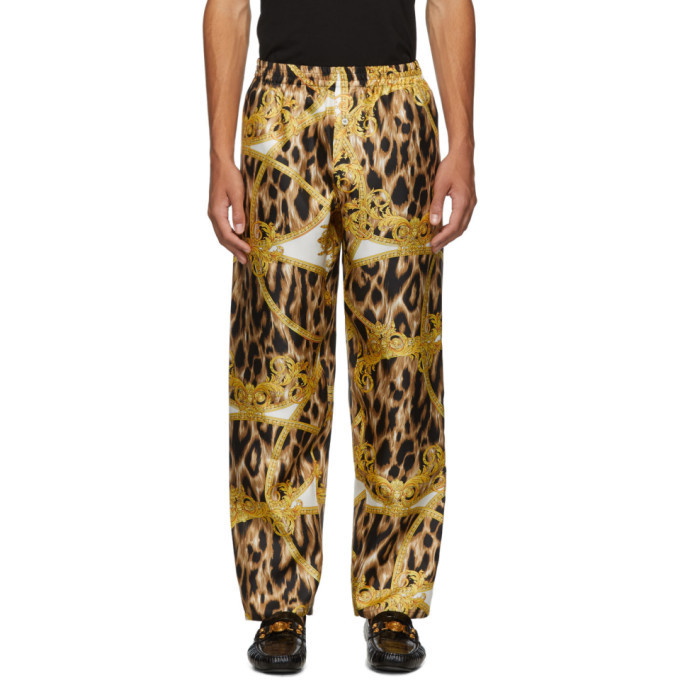 Photo: Versace Underwear Black and Yellow Animalier Barocco Pyjama Trousers