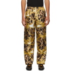 Versace Underwear Black and Yellow Animalier Barocco Pyjama Trousers