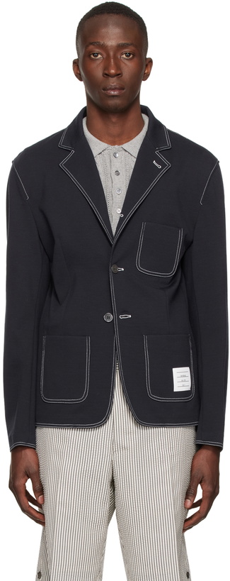 Photo: Thom Browne Navy Wool Blazer