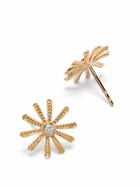 Harwell Godfrey 18K Yellow Gold Tiny Sunflower Diamond Stud Earrings