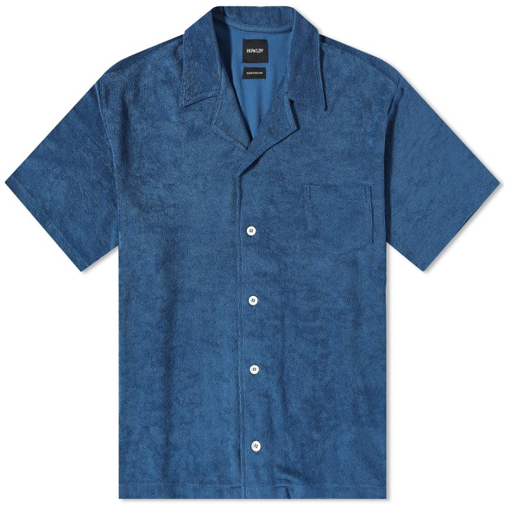 Photo: Howlin by Morrison Men's Howlin' Cocktail Towelling Vacation Shirt in Pacific Blue