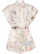 ZIMMERMANN - Floral Print Linen Playsuit