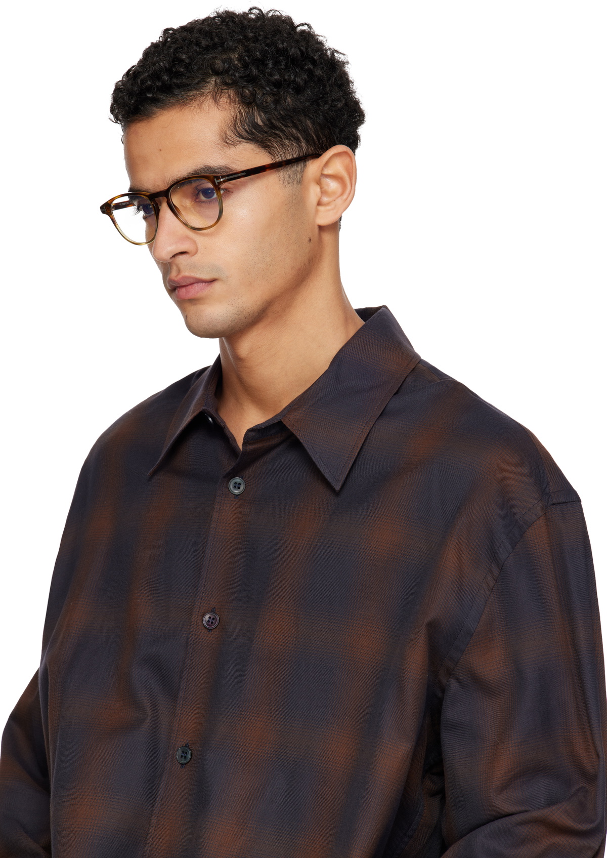 TOM FORD Brown Round Glasses